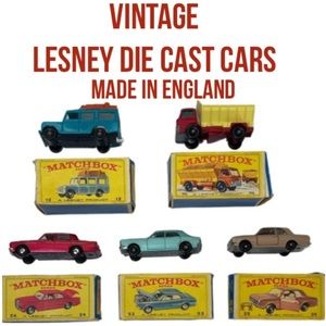 Vintage Die Cast Matchbox Cars 1960’s Original Box Lesney Cars Lot Bundle